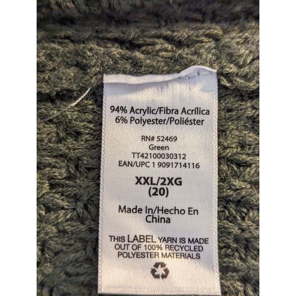 Time and‎ Tru Womens XXL Green Sweater Knit Classic - Picture 7 of 10